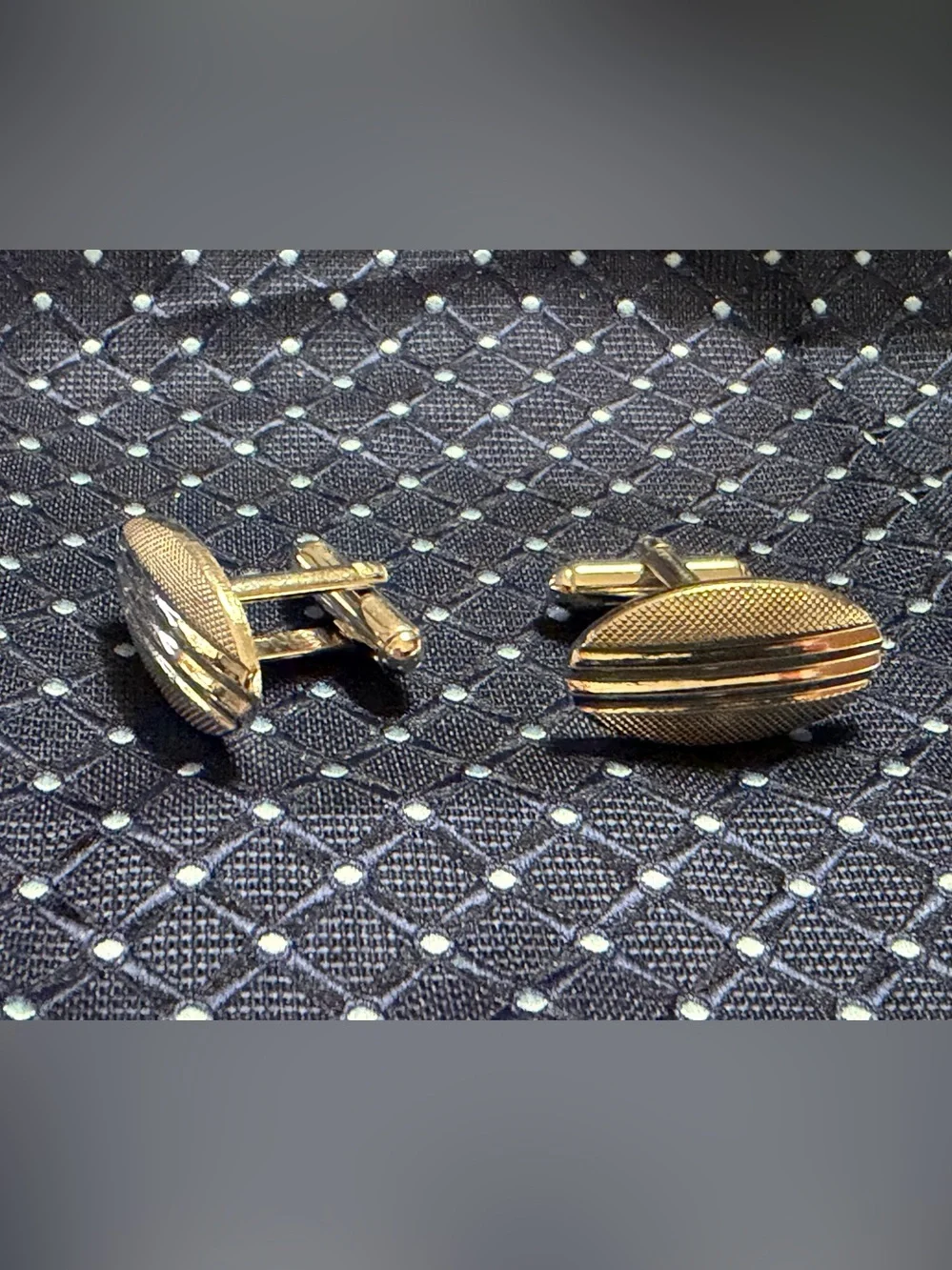 Gold Oval Men’s Cufflinks - Classic Dress Accessory